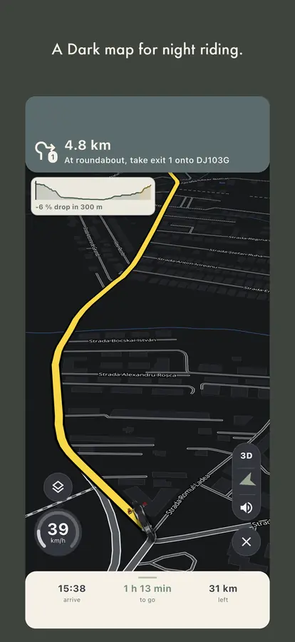 A Dark map for night riding.